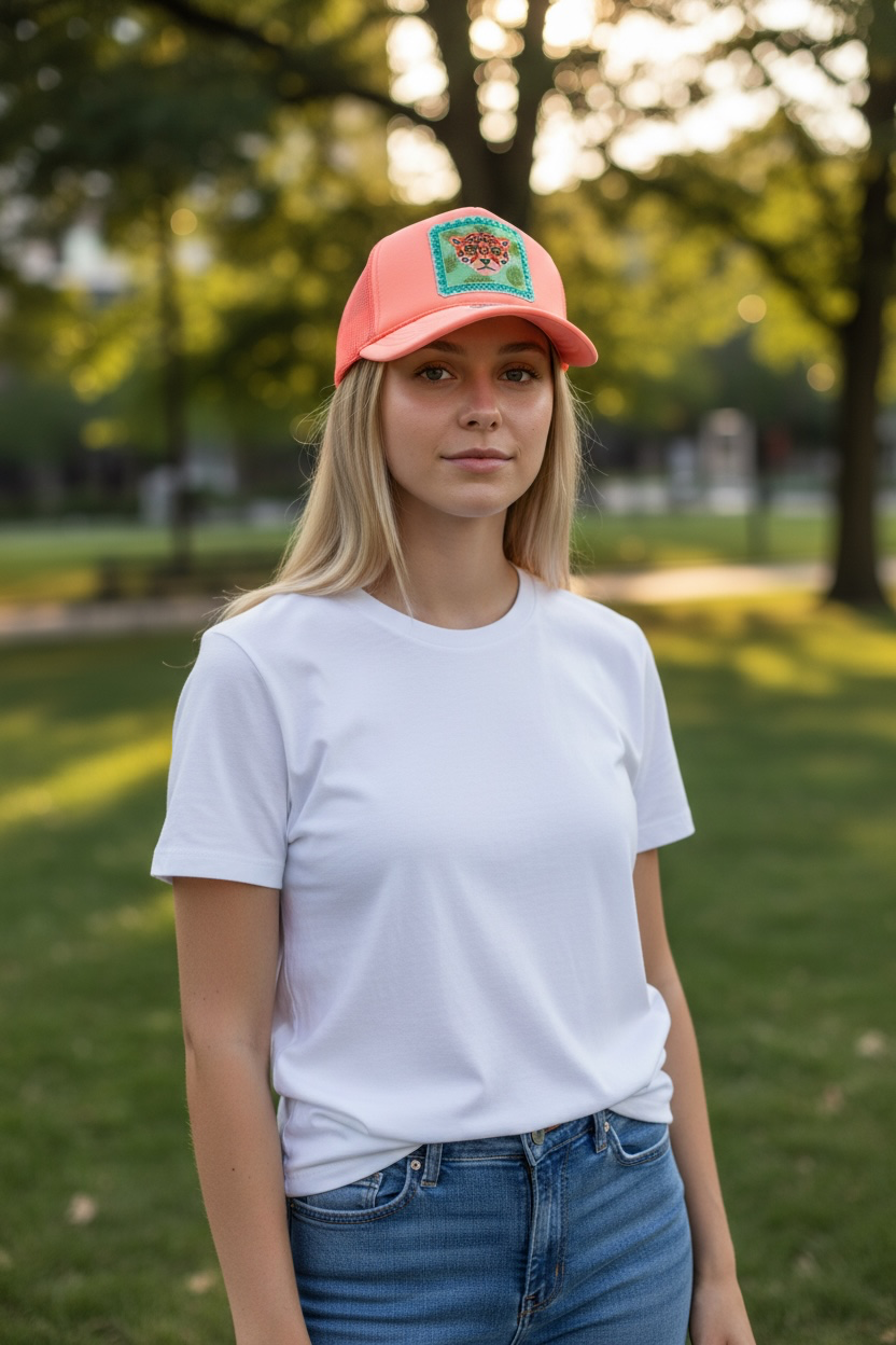 Coral Tiger Hat
