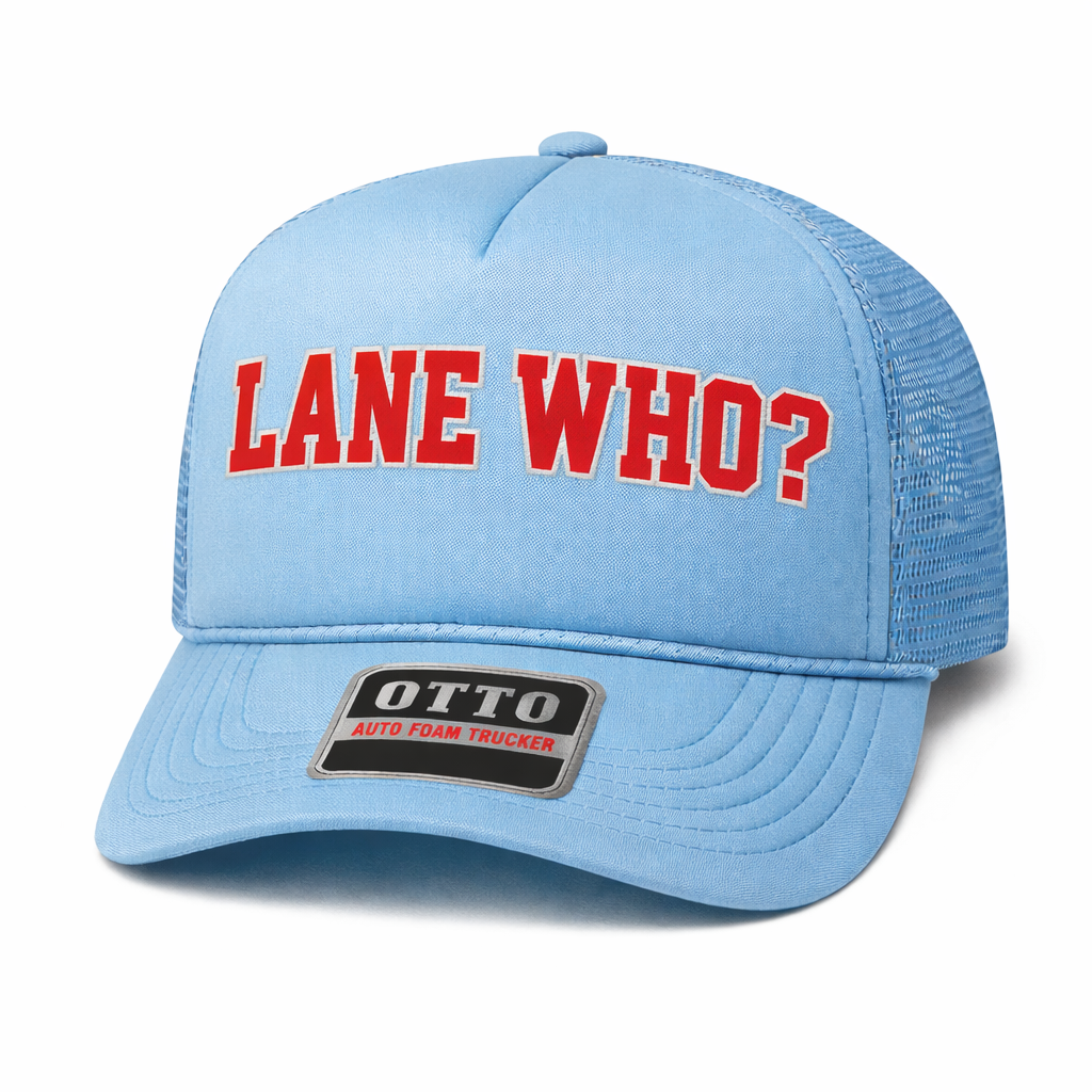 Lane Who? Trucker Hat in powder blue